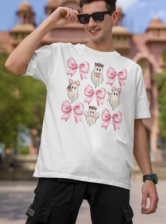 Pumpkin Ghost Coquette Shirt, Cute Pumpkin Coquette Shirt, Girls Halloween Shirt